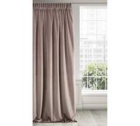 Eurofirany Soft Plain Opaque Velvet Curtain with Rufflette Tape For Rail - 1 Unit, Thick Fluffy Panel Drape Classic Glamour Elegant Living Room Bedroom, W55'' x L106'', 140x270 cm, Powder Pink