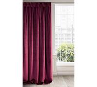 Eurofirany Soft Plain Opaque Velvet Curtain with Rufflette Tape for Rail-1 Unit, Thick Fluffy Panel Drape Classic Glamour Elegant Living Room Bedroom, Bordeaux, W55'' x L106''