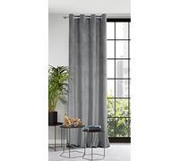 Eurofirany Velvet Curtain with Eyelets Balcony Door Patterned Velvet Look 1 Piece Wavy Pattern Plain Fluffy Living Room Bedroom Lounge 140 x 250 cm 3D Structure Steel 384147 140 x 250 cm