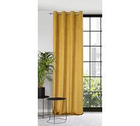 Eurofirany Velvet Curtain with Eyelets Balcony Door Patterned Velvet Look 1 Piece Wavy Pattern Plain Fluffy Living Room Bedroom Lounge 140 x 250 cm 3D Texture Honey, 140 x 250 cm