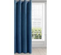 Eurofirany Velvet Super Soft Curtain with Eyelets - 1 Panel, Room Darkening Window Treartment, Drapes for Bedroom, Kitchen, Living Room, W53 x L98, Dark Blue