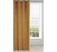 Eurofirany Velvet Super Soft Curtain with Eyelets - 1 Panel, Room Darkening Window Treartment, Drapes for Bedroom, Kitchen, Living Room, W53 x L98, Orange