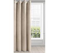 Eurofirany Velvet Super Soft Curtain with Eyelets - 1 Panel, Room Darkening Window Treartment, Drapes for Bedroom, Kitchen, Living Room, W53 x L98, Beige