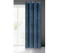 Eurofirany VILLA Soft Plain Opaque Velvet Curtain with Eyelets - 1 Unit, Fluffy Panel Drape Classic Glamour Elegant Living Room, Bedroom, 290 g/m2, W55 x L98, Navy