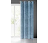 Eurofirany VILLA Soft Plain Opaque Velvet Curtain with Eyelets - 1 Unit, Fluffy Panel Drape Classic Glamour Elegant Living Room, Bedroom, 290 g/m2, W55 x L98, Blue