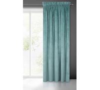 Eurofirany VILLA Soft Plain Opaque Velvet Curtain with Rufflette Tape For Rail - 1 Unit, Fluffy Panel Drape Classic Glamour Elegant Living Room, Bedroom, 290 g/m2, W55 x L106, Sea Green