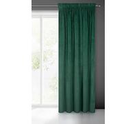 Eurofirany VILLA Soft Plain Opaque Velvet Curtain with Tape For Rail - 1 Unit, Fluffy Panel Drape Classic Glamour Elegant Living Room, Bedroom, 290 g/m2, W55 x L106, Dark Green