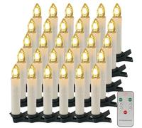EuroFone Christmas Tree Candles, 10pcs LED Flameless Flickering Battery Taper Candles with Timer/Removable Clipsfor Home Party Indoor Outdoor Xmas Trees Decor
