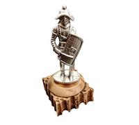 Eurofusioni Gladiator miniature figure collector item - Silver plated ancient roman warrior mini statue with painted resin base - Little model for collection - h 1,96 in