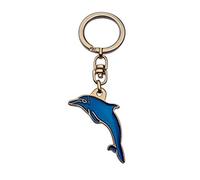 Eurofusioni Keyring blue Dolphin, Gold plated lucky charm for sea and sailing lovers. Original gifts idea. Pendant 1,77 x 1,18 In - Craft Jewel