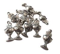 Eurofusioni Mini Chalice Silver Plated Pendants - Charms for DIY First Holy Communion Favors - Craft Jewel - Size: 0,80 x 0,43 x 0,19-10 pieces