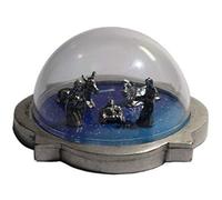 Eurofusioni Nativity Scene Dome - Silver Plated Miniature Nativity Set - Holy Family with ox and the mule - Inch 2,36 x 2,36 x H 1,18