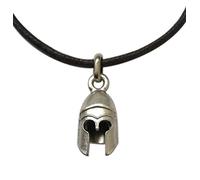 Eurofusioni Silver plated Ancient Greek Helmet pendant with necklace - Symbol of Strength, Courage and Loyalty - Gift idea for Ancient Greece lovers - Miniature Spartan Corinthian helmet: 0,74 In