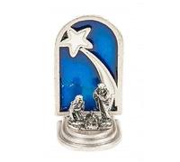 Eurofusioni Silver Plated Miniature Nativity with Star - Christmas decoration