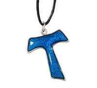Eurofusioni Silver Plated Pendant blue Tau cross