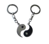 Eurofusioni TAO Keyring Couple - Yin Yang silver plated Lucky Charms - Original Gift Idea women and man, Anniversary, Birthday, Valentines Day for her and him - Craft Jewel