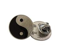 Eurofusioni TAO PIN BADGE - Yin Yang silver plated Lucky Charms - Diameter 0,82 in - 1 piece