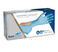 Eurogloves Solid Nitrile Long Cuff Gloves - Blue - 100 pieces Extra Large