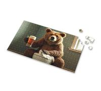 Eurographics Puzzles 1000 Piece A Bear Sitting On A Toilet Holding A Beer. Picture Puzzle 4 Year Old Boy Gift Puzzle Board(500PCS)