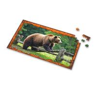 Eurographics Puzzles 1000 Piece A Brown Bear Standing On A Wooden Fence. Picture Puzzle Puzzle Books For Adults Easter Gifts For Toddlers(1000PCS)