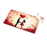 Eurographics Puzzles 1000 Piece A Couple Holding Hands With A Heart-Shaped Balloon Surrounded By Red Roses. Picture Puzzle 4 Year Old Boy Gift Puzzle Board(1000PCS)