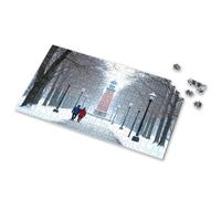 Eurographics Puzzles 1000 Piece A Couple Walks Down A Snowy Path Towards A Monument. Picture Puzzle Puzzle Books For Adults Easter Gifts For Toddlers(500PCS)