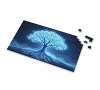 Eurographics Puzzles 1000 Piece A Glowing Blue Tree With Intricate Roots Against A Starry Night Sky. Picture Puzzle Puzzle Books For Adults Easter Gifts For Toddlers(500PCS)