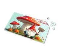 Eurographics Puzzles 1000 Piece A Gnome With A Red Hat Holding A Shovel Stands Under A Giant Mushroom. Picture Puzzle 4 Year Old Boy Gift Puzzle Board(1000PCS)