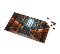Eurographics Puzzles 1000 Piece A Grand Library With Staircase Leading To Stained Glass Windows Picture Puzzle Puzzles 500 Pieces 1000 Piece Puzzles(1000PCS)