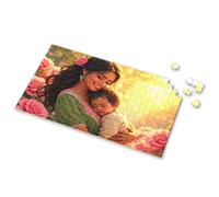 Eurographics Puzzles 1000 Piece A Woman Holds Her Sleeping Child Amidst A Backdrop Of Pink Roses. Picture Puzzle Puzzle Books For Adults Easter Gifts For Toddlers(300PCS)