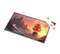Eurographics Puzzles 1000 Piece Castle By The Sea: A Pirate'S Sunset Adventure Picture Puzzle 3 Year Old Girl Gifts Easter Gifts(500PCS)