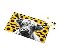 Eurographics Puzzles 1000 Piece Highland Cow In A Sea Of Sunflowers Picture Puzzle Toys & Games Puzzles 500 Pieces For Adults(500PCS)