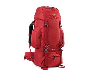 Eurohike Nepal 65 Litre Rucksack with Ventilated Back Panel & Padded Harness, 65L Backpack, Bag for Men & Women, Adjustable, Lightweight, Camping, Hiking, Trekking, Travelling, Outdoors, Red