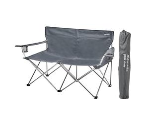 Eurohike Peak Double Chair with Drink Holders & Arm Rests for Adults & Kids, Lightweight, Portable, Includes Carry Bag, Compact, Ideal for Camping, Festivals, Picnics, Beach, Garden & Outdoor Events