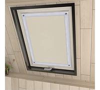 Eurohome 100% Blackout Skylight Roller Blind, No Drilling, Sun Protection, Blackout Roller Blind with Suction Cups for Windows, Beige, 96 x 93 cm