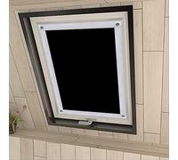 Eurohome Sun Protection Roof Window Roller Blind, without Drilling, Blackout Roller Blind with Suction Cups for Roof Window, Polyester, Black , 48 x 73 cm