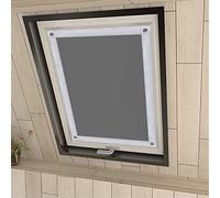 Eurohome Thermal Roller Blind for Roof Windows, No Drilling, Sun Protection, with Suction Cups for Velux Windows, Grey, 57 x 100 cm