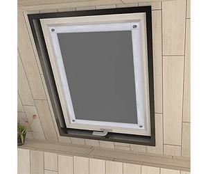 Eurohome Thermal Skylight Roller Blind No Drilling Sun Protection Blackout Roller Blind with Suction Cups for Velux Windows Grey 60 x 78 cm