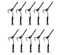 EUROKAN TACKLE 10x Ronnie Rigs Ready Tied - Korda Hooks - Carp Fishing Spinner Rigs UK Made (10 x Large Screw, Size 4 Barbless (Large))