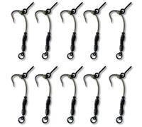 EUROKAN TACKLE 10x Ronnie Rigs Ready Tied - Korda Hooks - Carp Fishing Spinner Rigs UK Made (10 x Medium Screw (popular), Size 6 Barbelss (Medium))