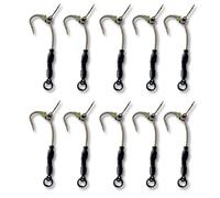 EUROKAN TACKLE 10x Ronnie Rigs Ready Tied - Korda Hooks - Carp Fishing Spinner Rigs UK Made (10 x Spike, Size 8 barbelss (Small))