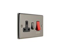 EUROLITE Enhance Black Nickel 45AMP Cooker Switch & 13 AMP Socket EN45ASWAS BNB