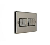 EUROLITE Enhance Black Nickel 6 Gang 10 AMP 2 Way Light Switch EN6SW BNB