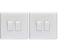 Eurolite Enhance White Plastic 10A 2 Gang 2 Way Switch (Pack of 2)