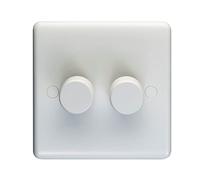 Eurolite Enhance White Plastic 2 Gang 2 Way 40-400W dimmer