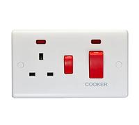 Eurolite Enhance White Plastic 45A DP switch and 13A switched socket with neon