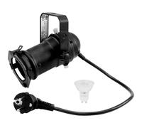 Eurolite LED PAR Stage Spotlight 7W 3000K GU10 Black 20000559