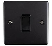 Eurolite Light Switch 1 Gang 10A 2 Way: Matt Black Enhance Range - Black Trim