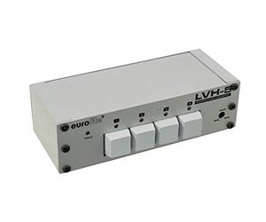 Eurolite LVH-5 Automatic Video Switch | 4 Inputs with Loop Output via BNC Plug | Each Channel with Priority Button and LED Indicator