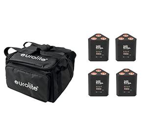 EUROLITE Set 4x AKKU TL-3 QCL RGB+UV Trusslight + SB-4 Soft Bag